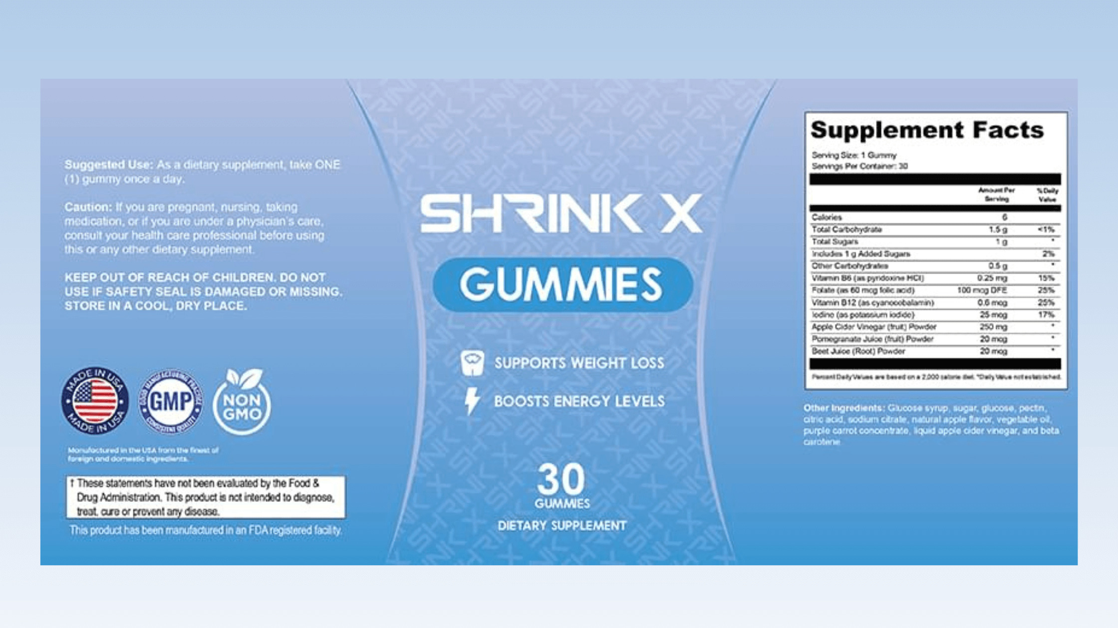 Shrink X Gummies Dosage